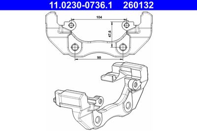 Bracket, brake caliper 11.0230-0736.1