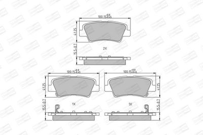 BREMSBELAGSATZ SCHEIBENBREMSE CHAMPION 573816CH 1