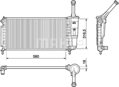 Радиатор, охлаждение двигателя WILMINK GROUP WG2182324 для FIAT IDEA