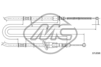 Тросик, cтояночный тормоз Metalcaucho 82259 для MITSUBISHI SPACE