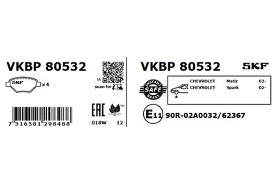 Brake Pad Set, disc brake VKBP 80532