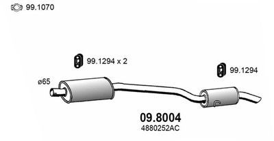 Средний / конечный глушитель ОГ ASSO 09.8004 для CHRYSLER VOYAGER