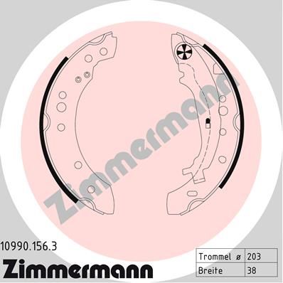 ZIMMERMANN 10990.156.3 Гальмівні колодки барабанні для SMART (Смарт)