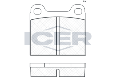 комплект спирачно феродо, дискови спирачки ICER 180169