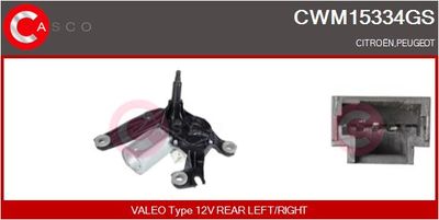 CASCO CWM15334GS Двигатель стеклоочистителя  для PEUGEOT 206 Наклонная задняя часть (2A/C) 1.6 16V