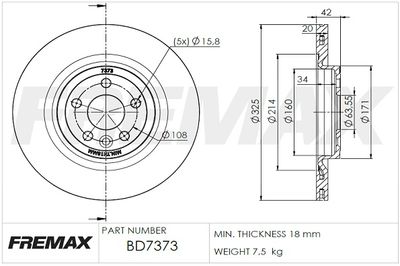 Jarrulevy FREMAX BD-7373 – JAGUAR, LAND ROVER