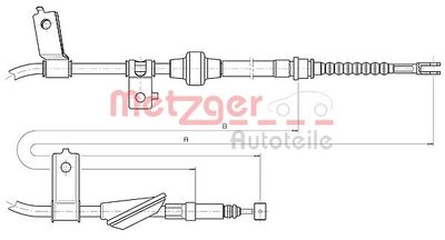 METZGER 10.5233 Трос ручного тормоза  для ROVER 400 (Ровер 400)