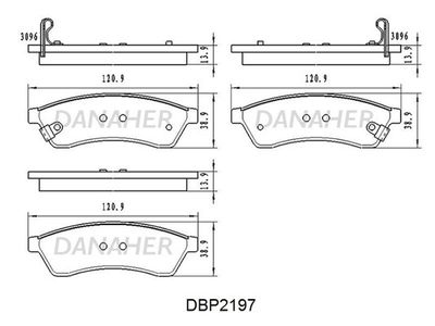 Комплект тормозных колодок, дисковый тормоз DANAHER DBP2197 для DAEWOO MAGNUS