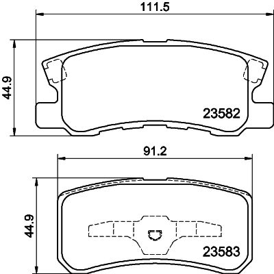Комплект тормозных колодок, дисковый тормоз HELLA 8DB 355 027-701 для MITSUBISHI ENDEAVOR
