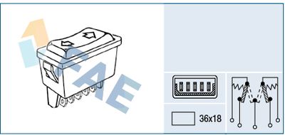 FAE 62590 Кнопка склопідйомника для RENAULT (Рено)