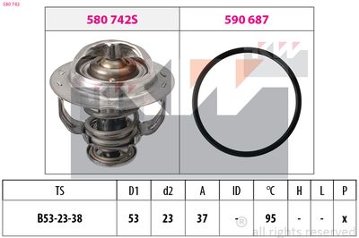 Termostat, chladivo KW 580 742