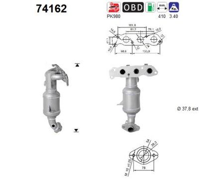 Катализатор AS 74162 для NISSAN PIXO