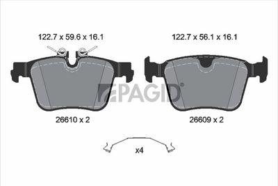Sada brzdových destiček, kotoučová brzda PAGID T4259N
