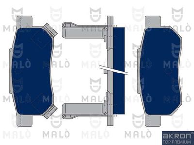 Комплект тормозных колодок, дисковый тормоз AKRON-MALÒ 1050015