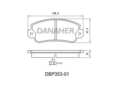 Комплект тормозных колодок, дисковый тормоз DANAHER DBP353-01 для FIAT 147