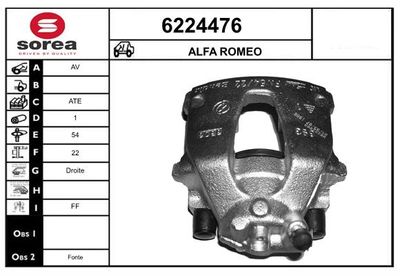 STARTCAR 6224476 Тормозной суппорт  для ALFA ROMEO 147 (937_) 1.9 JTDM 16V (937.AXN1B, 937.AXZ1B)