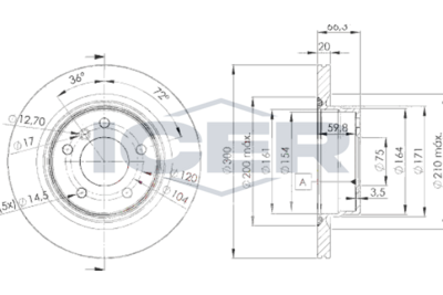 спирачен диск ICER 78BD3406-2