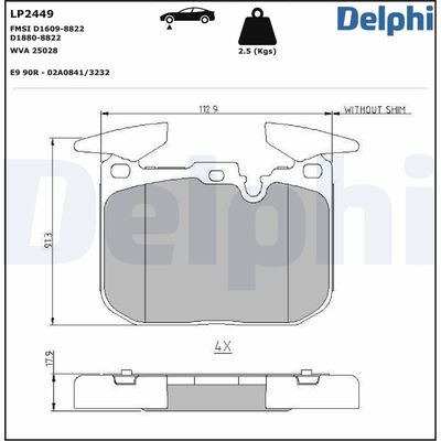 Brake Pad Set, disc brake LP2449