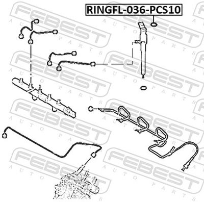 INEL ETANSARE INJECTOR FEBEST RINGFL036PCS10 1