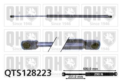 Газовая пружина, крышка багажник QUINTON HAZELL QTS128223 для PEUGEOT 205