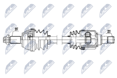 Приводной вал NTY NPW-FR-079 для FORD FUSION