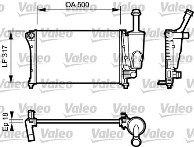 VALEO 734923 Радиатор охлаждения двигателя  для FIAT PANDA (Фиат Панда)