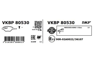 Комплект тормозных колодок, дисковый тормоз VKBP 80530