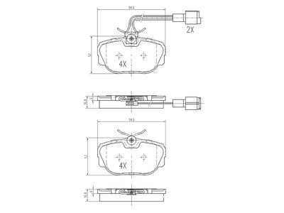 комплект спирачно феродо, дискови спирачки A.Z. Meisterteile AZMT-44-022-1379