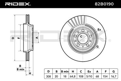 спирачен диск RIDEX 82B0190