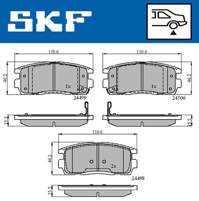 Комплект тормозных колодок, дисковый тормоз SKF VKBP 90556 A для OPEL ANTARA
