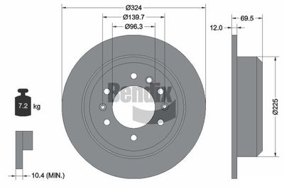 BENDIX Braking BDS2098 Тормозные диски  для KIA CARNIVAL II (GQ) 2.5 V6
