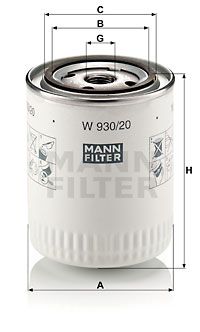 MANN-FILTER W 930/20 Масляний фільтр для TRIUMPH (Триумпх)