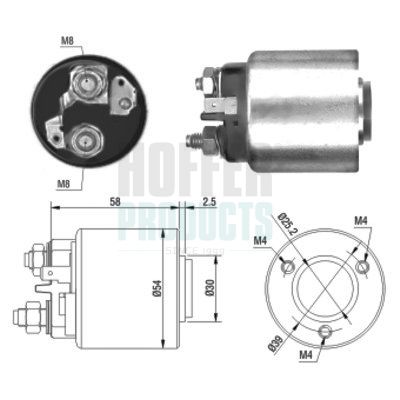 Elektromagnetický spínač, startér HOFFER 46011