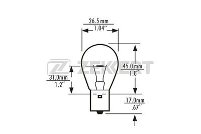 LP-1083 ZEKKERT Лампа накаливания, фонарь сигнала тормоза