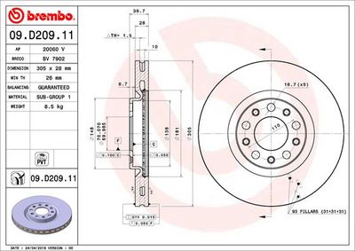 BREMBO Bremsscheibe PRIME LINE - UV Coated (09.D209.11)