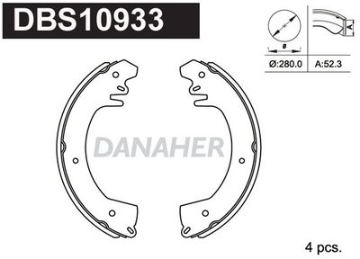 DANAHER DBS10933 Ремкомплект барабанных колодок  для TATA TELCOLINE (Тата Телколине)