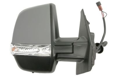 Zijspiegel Rechts (mechanisch, in reliëf, under-coated, met temperatuursensor, dubbel) past: FIAT DOBLO II  OPEL COMBO D 09.14-12.22