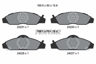 Комплект тормозных колодок, дисковый тормоз TEXTAR 2323101 для DAEWOO KORANDO