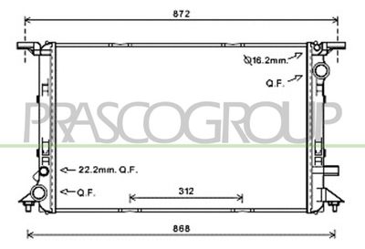 Радиатор, охлаждение двигателя PRASCO AD038R007 для AUDI A7