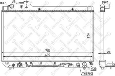 Радиатор, охлаждение двигателя STELLOX 10-25378-SX для TOYOTA RAV 4