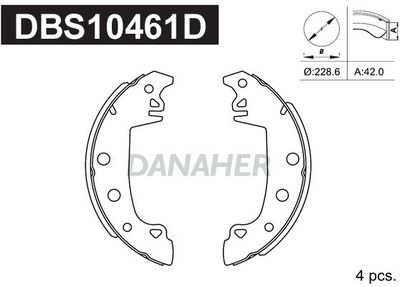 Комплект тормозных колодок DANAHER DBS10461D для SEAT 128
