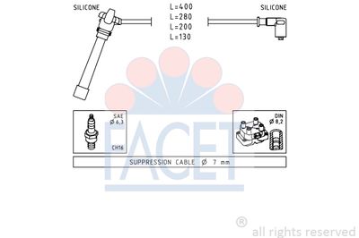 Комплект проводов зажигания FACET 4.9504 для LANCIA Y