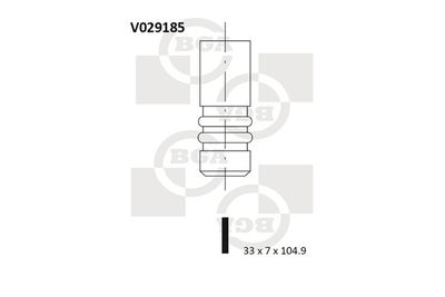 BGA V029185 Клапан впускной  для LADA 110 (Лада 110)