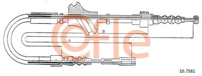 Тросик, cтояночный тормоз COFLE 92.10.7581 для AUDI 200