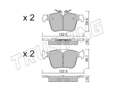 Sada brzdových destiček, kotoučová brzda TRUSTING 1329.0