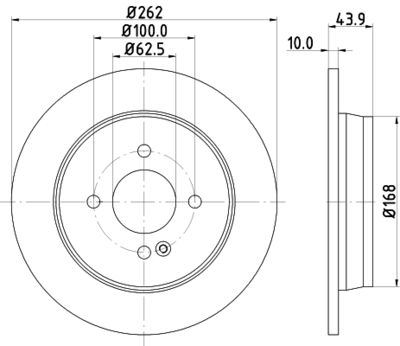 Тормозной диск HELLA 8DD 355 118-501 для HYUNDAI i20