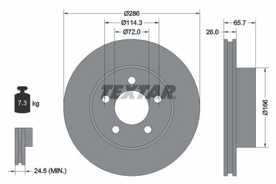 Тормозной диск TEXTAR 92169000 для FORD USA EXPLORER