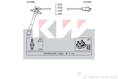 Комплект проводов зажигания KW 360 856 для TOYOTA SOLARA