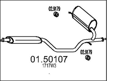 Средний глушитель выхлопных газов MTS 01.50107 для PEUGEOT 607