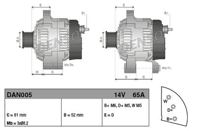 GENERATOR / ALTERNATOR DENSO DAN005 2